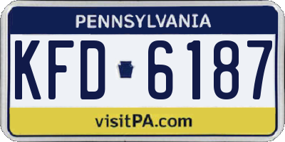 PA license plate KFD6187