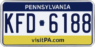 PA license plate KFD6188