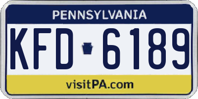 PA license plate KFD6189