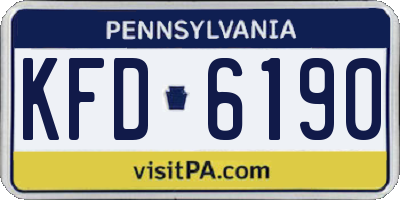 PA license plate KFD6190