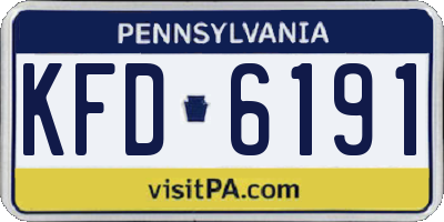 PA license plate KFD6191