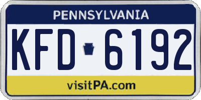 PA license plate KFD6192