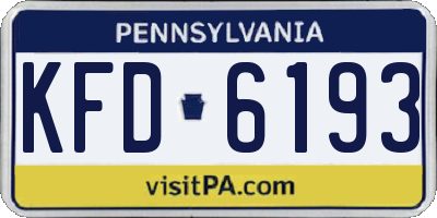 PA license plate KFD6193