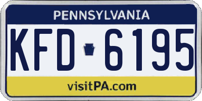 PA license plate KFD6195