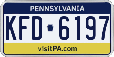 PA license plate KFD6197