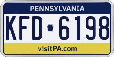 PA license plate KFD6198