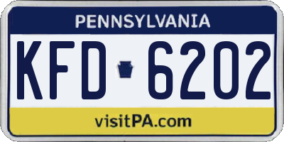 PA license plate KFD6202