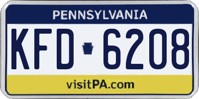 PA license plate KFD6208