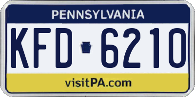 PA license plate KFD6210