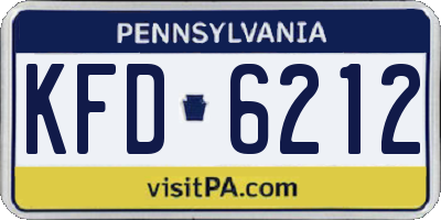 PA license plate KFD6212