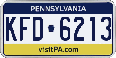 PA license plate KFD6213