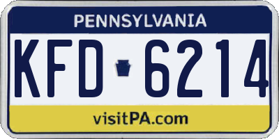 PA license plate KFD6214