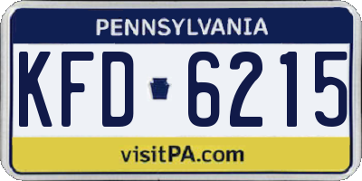 PA license plate KFD6215