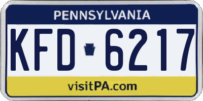 PA license plate KFD6217