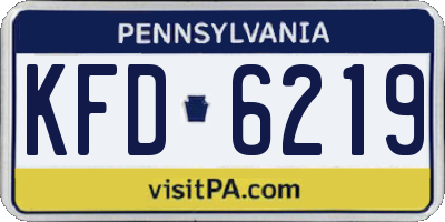 PA license plate KFD6219