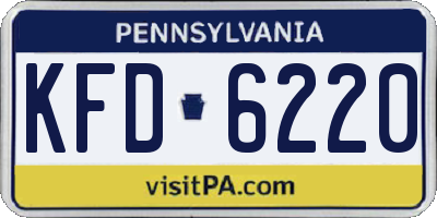 PA license plate KFD6220