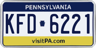 PA license plate KFD6221