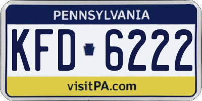 PA license plate KFD6222