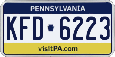 PA license plate KFD6223