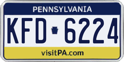 PA license plate KFD6224