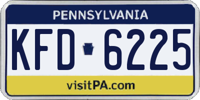 PA license plate KFD6225