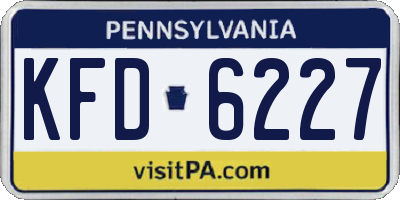 PA license plate KFD6227
