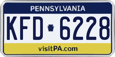 PA license plate KFD6228