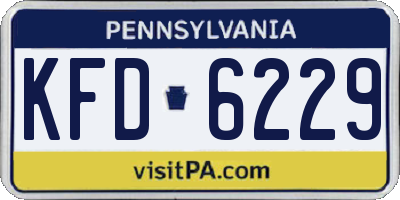 PA license plate KFD6229