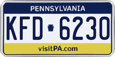 PA license plate KFD6230