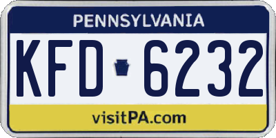 PA license plate KFD6232