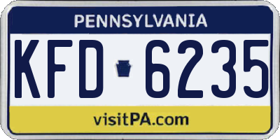 PA license plate KFD6235
