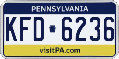PA license plate KFD6236
