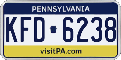 PA license plate KFD6238