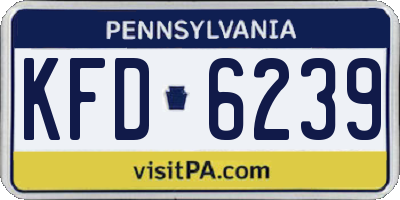 PA license plate KFD6239