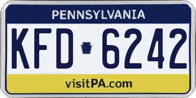 PA license plate KFD6242