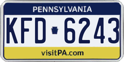 PA license plate KFD6243