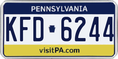 PA license plate KFD6244