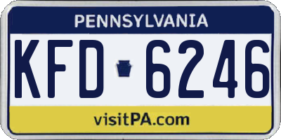 PA license plate KFD6246