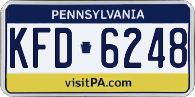 PA license plate KFD6248