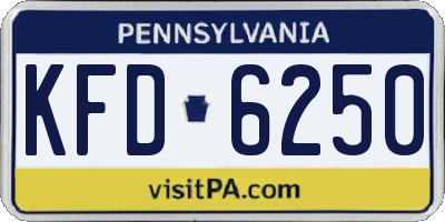 PA license plate KFD6250