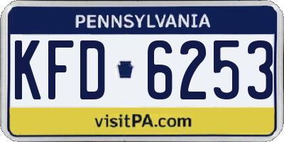 PA license plate KFD6253