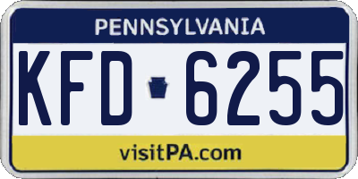 PA license plate KFD6255