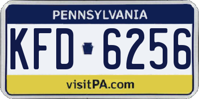 PA license plate KFD6256