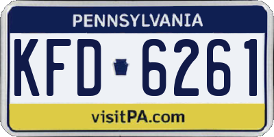 PA license plate KFD6261