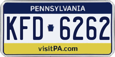 PA license plate KFD6262