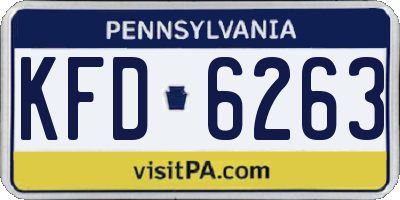 PA license plate KFD6263