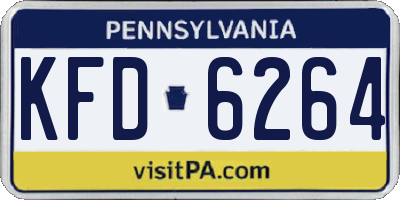 PA license plate KFD6264