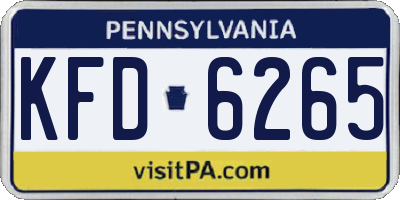PA license plate KFD6265
