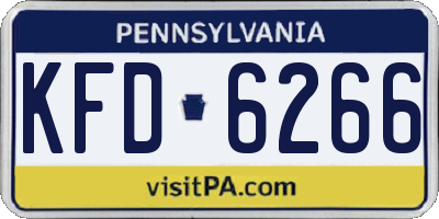 PA license plate KFD6266