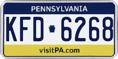 PA license plate KFD6268